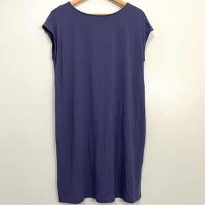 Eileen Fisher Lavender Blue Jersey Viscose Shift Dress Size XS